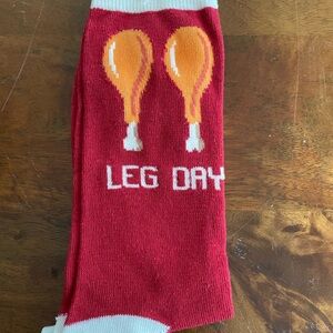 NWOT Unisex Leg Day Red Socks